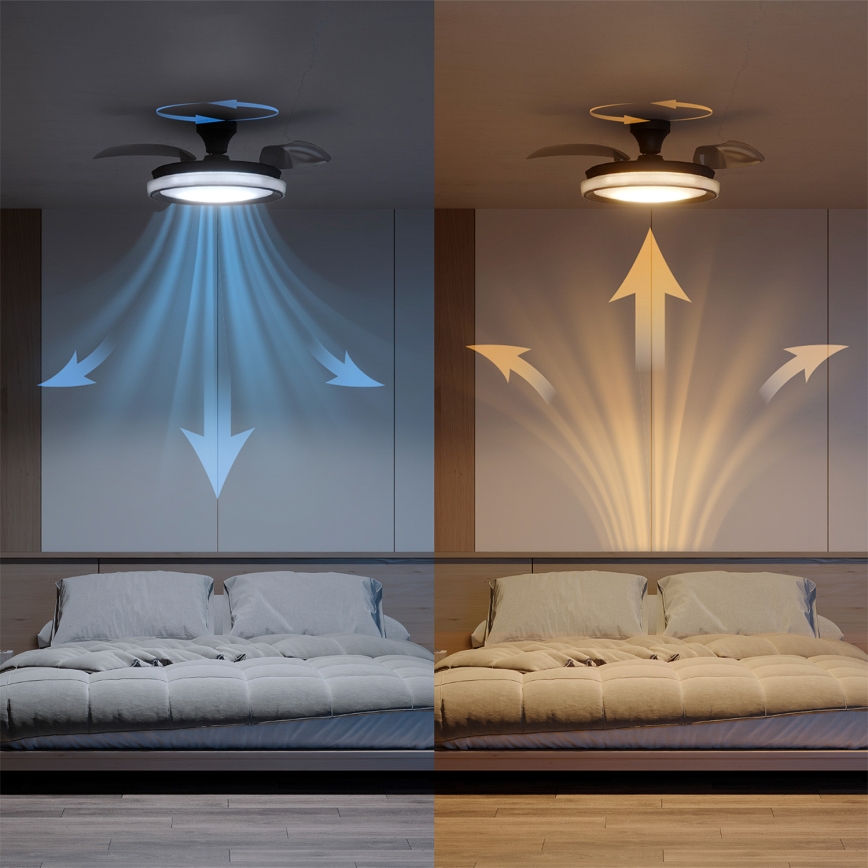 Philips - Plafonieră LED dimabilă cu ventilator BLISS, LED 35 W, 230 V, neagră + telecomandă
