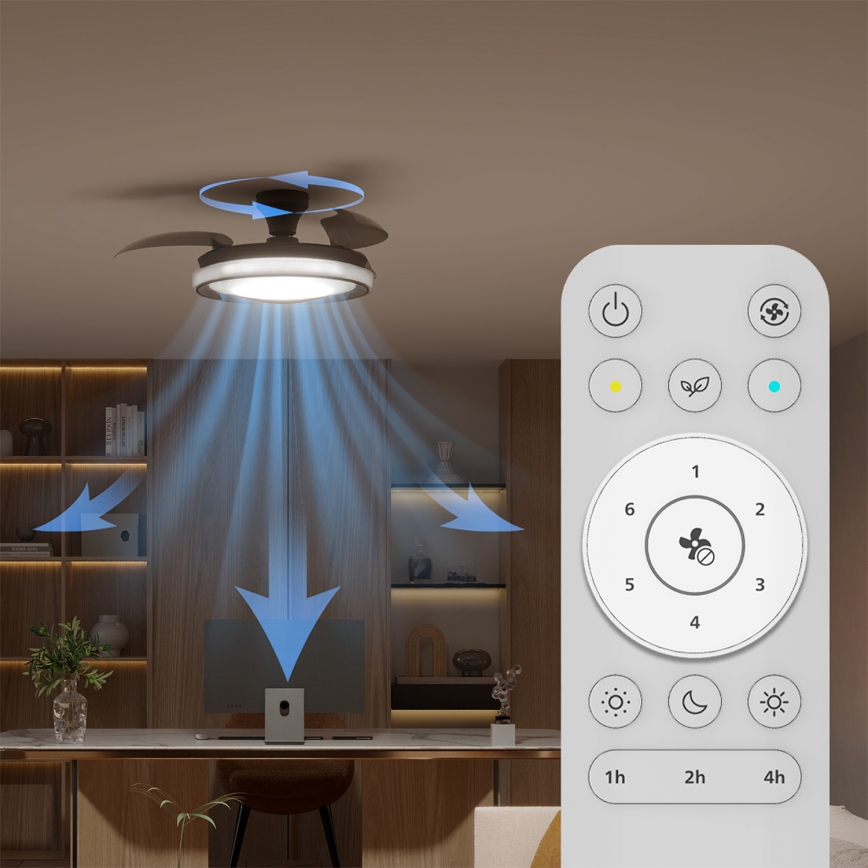 Philips - Plafonieră LED dimabilă cu ventilator BLISS, LED 35 W, 230 V, neagră + telecomandă
