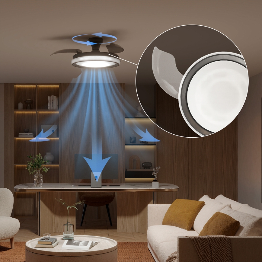 Philips - Plafonieră LED dimabilă cu ventilator BLISS, LED 35 W, 230 V, neagră + telecomandă