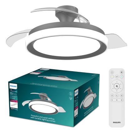 Philips - Plafonieră LED dimabilă cu ventilator BLISS, LED 35 W, 230 V, neagră + telecomandă
