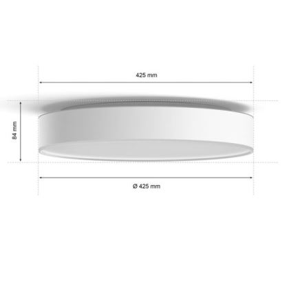 Philips - Plafonieră LED dimabilă Hue LED/33,5W/230V 2200-6500K Ø 425 mm albă + telecomandă
