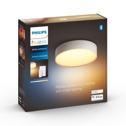Philips Hue - plafonieră LED dimabilă, 9,6 W/230 V, 2200–6500 K, Ø 261 mm, albă + telecomandă