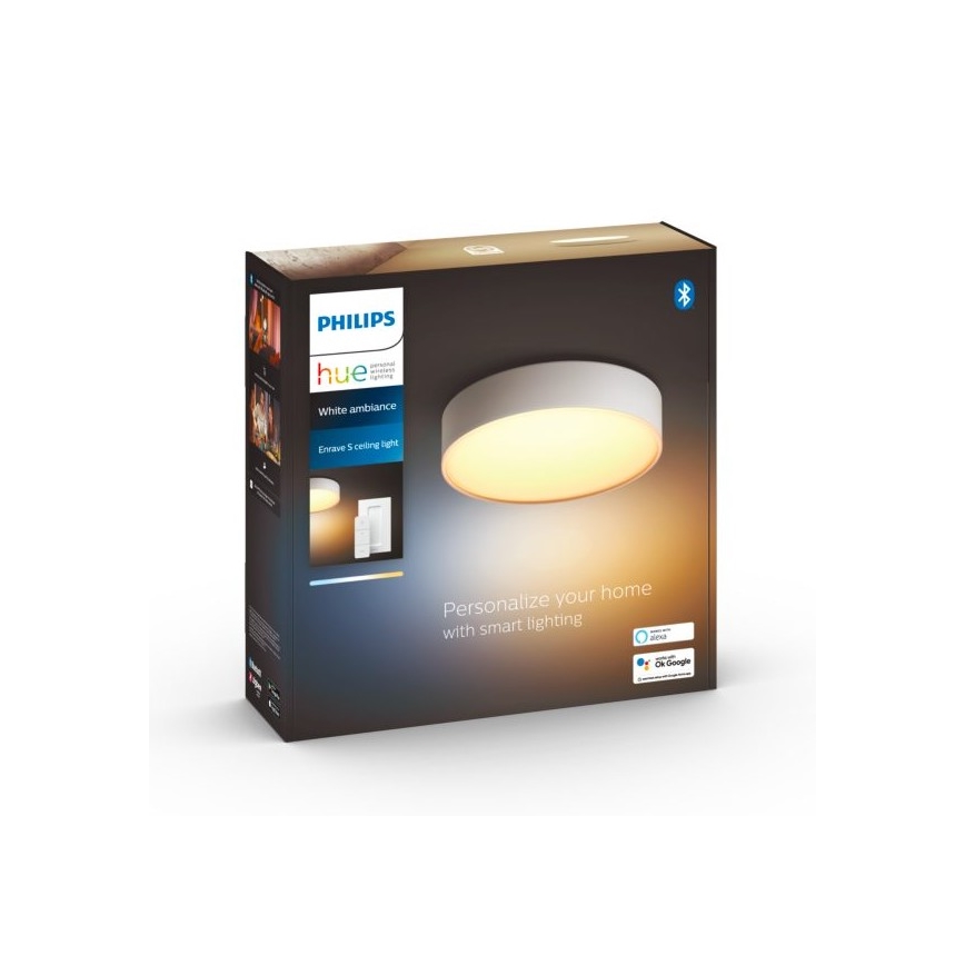 Philips Hue - plafonieră LED dimabilă, 9,6 W/230 V, 2200–6500 K, Ø 261 mm, albă + telecomandă
