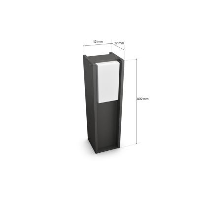 Philips - Lampă LED reglabilă pentru exterior Hue TURACO 1xE27/8,1W/230V 40 cm IP44