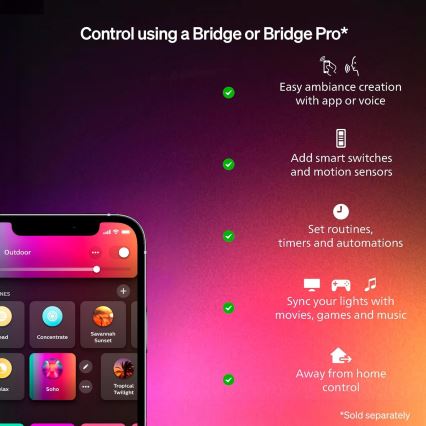 Philips Hue LUCCA - Lampă LED RGB reglabilă pentru exterior, 1xE27/8,1W/230V, 25 cm, 1000-20000K, IP44
