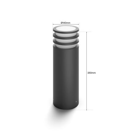 Philips Hue LUCCA - Lampă LED RGB reglabilă pentru exterior, 1xE27/8,1W/230V, 25 cm, 1000-20000K, IP44