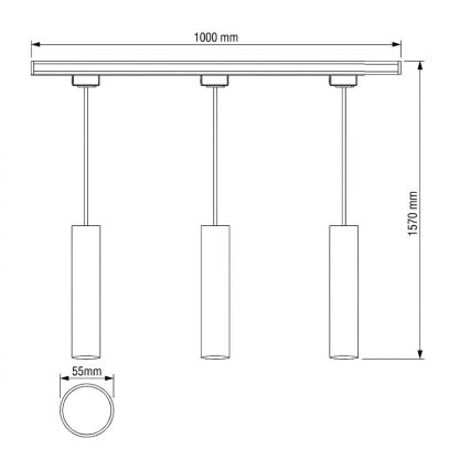 Philips - Lampă suspendată neagră pe cablu pentru sistemul de șină EASYLINK 3xGU10/7W/230V 1m