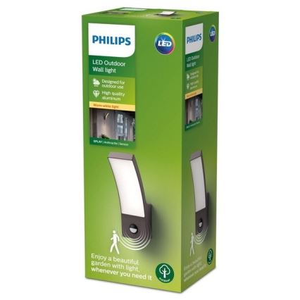 Philips - Aplica de perete LED pentru exterior cu senzor LED/12W/230V 2700K IP44