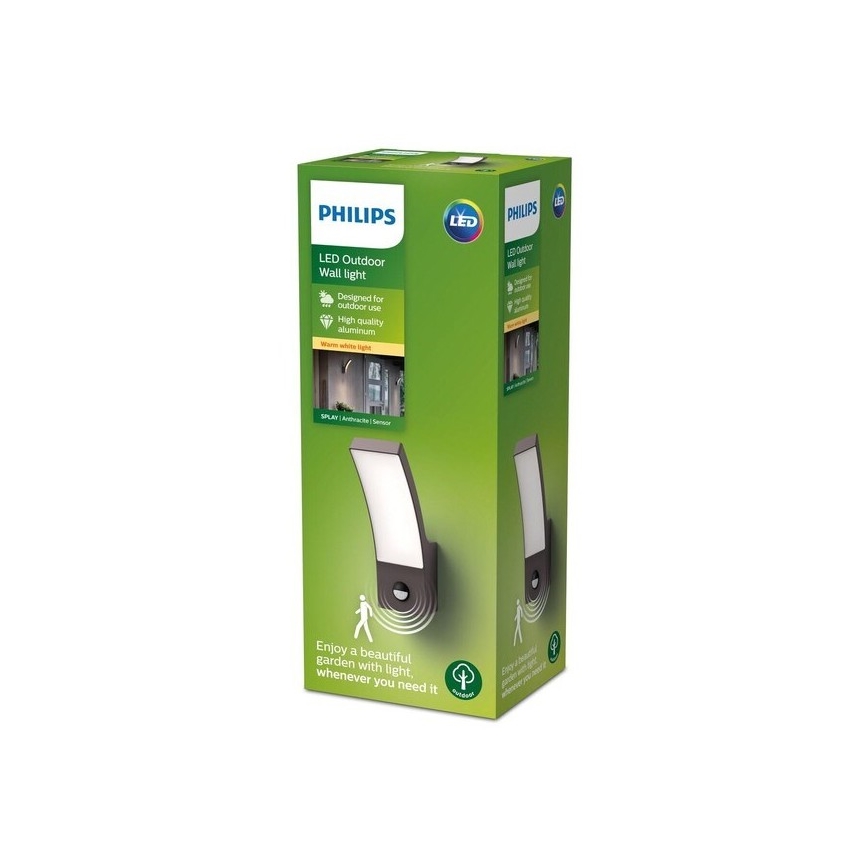 Philips - Aplica de perete LED pentru exterior cu senzor LED/12W/230V 2700K IP44