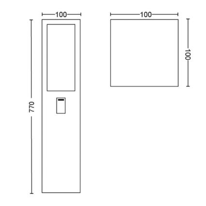 Philips 17432/30/P7 - LED RGB Lampă exterior HUE IMPRESS LED/8W/230V IP44