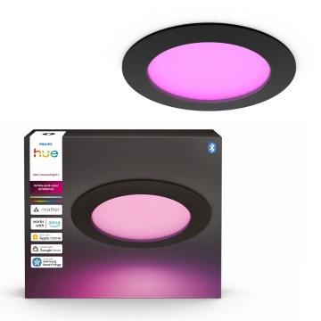 Philips - LED RGBW lampă încastrată reglabilă pentru baie Hue SLIM LED/12W/230V 1000-20000K negru IP44