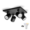 Philips - LED RGBW Spot reglabil RUNNER 4xGU10/6,5W/230V 2700-6500K negru