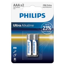Philips LR03E2B/10 - 2 buc Baterie alcalina AAA ULTRA ALKALINE 1,5V 1250mAh