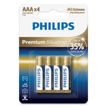 Philips LR03M4B/10 - 4 buc Baterie alcalina AAA PREMIUM ALKALINE 1,5V 1320mAh