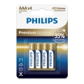 Philips LR03M4B/10 - 4 bucăți Baterii alcaline AAA PREMIUM ALKALINE 1,5V 1320mAh