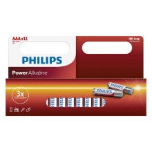 Philips LR03P12W/10 - 12 buc Baterie alcalina AAA POWER ALKALINE 1,5V