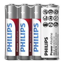 Philips LR03P4F/10 - 4 buc Baterie alcalina AAA POWER ALKALINE 1,5V 1150mAh