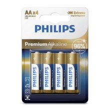 Philips LR6M4B/10 - 4 buc Baterie alcalina AA PREMIUM ALKALINE 1,5V