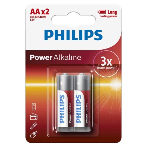 Philips LR6P2B/10 - 2 buc Baterie alcalina AA POWER ALKALINE 1,5V