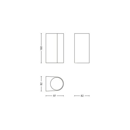 Philips Massive 17102/47/10 - Corp de iluminat perete exterior NANTES 2xGU10/35W/230V