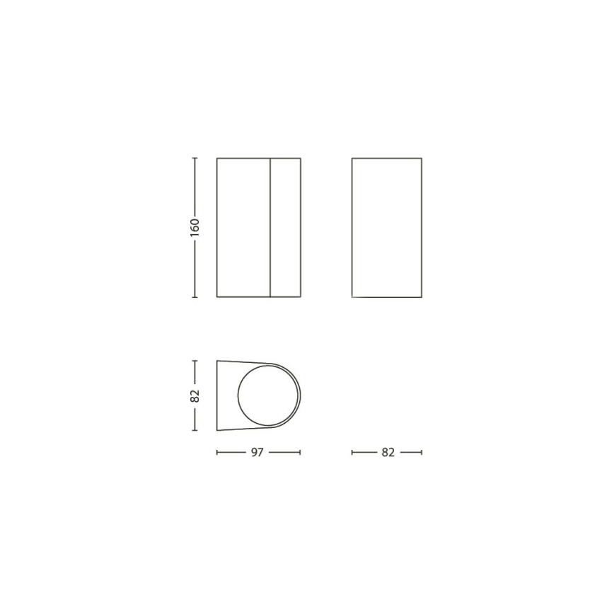 Philips Massive 17102/47/10 - Corp de iluminat perete exterior NANTES 2xGU10/35W/230V