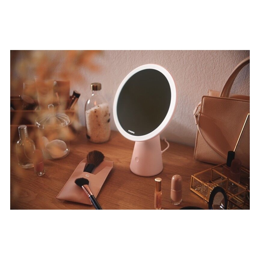 Philips - Oglindă cosmetică reglabilă cu iluminare LED MIRROR LED/4,5W/5V