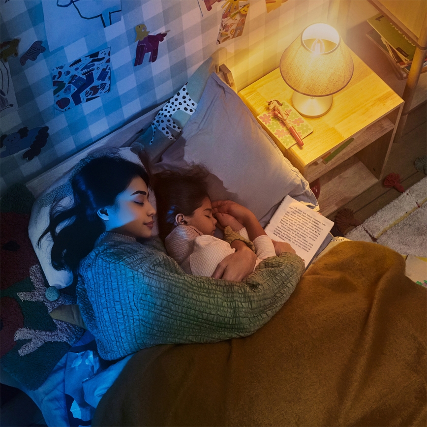 Philips - Ventilator de tavan LED dimabil OLAS LED/24W/230V Ø 132 cm alb/maro + telecomandă