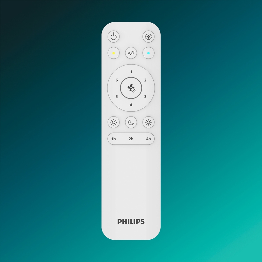 Philips - Ventilator de tavan LED dimabil OLAS LED/24W/230V Ø 132 cm alb/maro + telecomandă