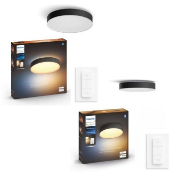 Philips - Pachet 1x plafonieră LED dimabilă Hue ENRAVE, diam. 42,5 cm LED/33,5W/230V + 1x plafonieră LED dimabilă Hue, diam. 26,1 cm LED/9,6W/230V + 2x telecomenzi