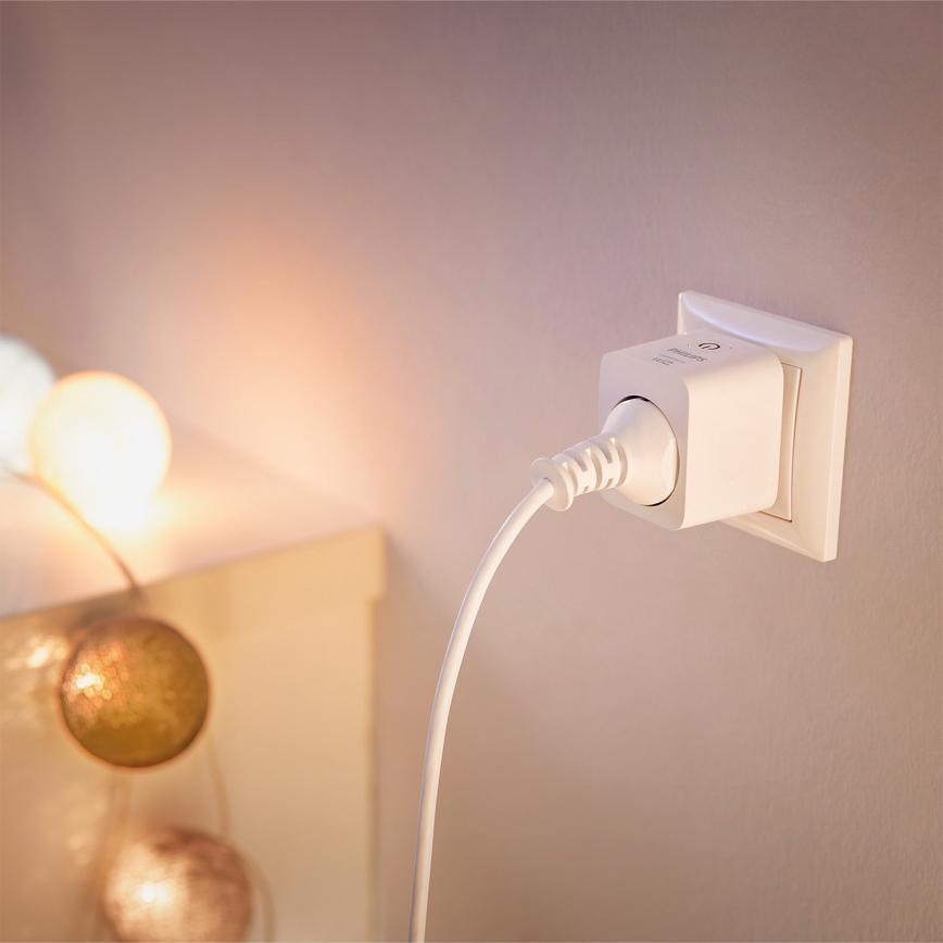 Philips - Pachet cu 2 prize inteligente SCHUKO 2300W + contor de energie Wi-Fi
