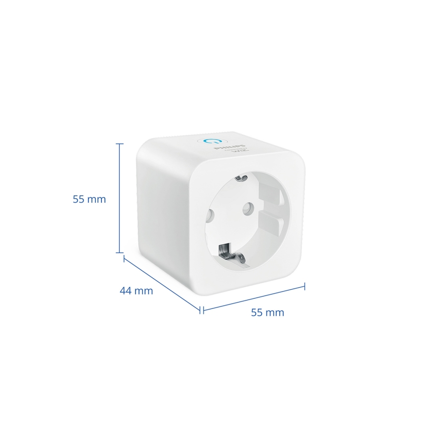 Philips - Pachet cu 2 prize inteligente SCHUKO 2300W + contor de energie Wi-Fi