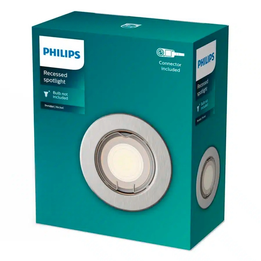 Philips - Spot LED RGBW încastrat PERIDOT, dimmabil, 1xGU10/6,5W/230V, 2700–6500K, argintiu