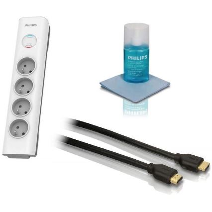 Philips Phil-TVSET01/60 - Set TV - protecție la supratensiune, cablu HDMI și kit de curățare