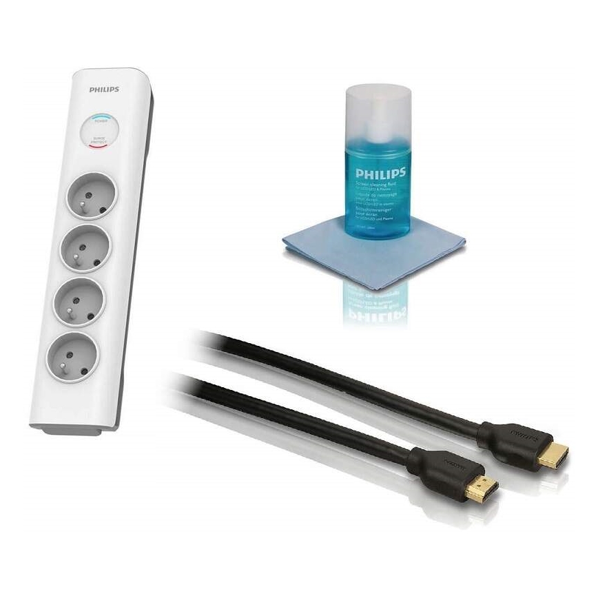 Philips Phil-TVSET01/60 - Set TV - protecție la supratensiune, cablu HDMI și kit de curățare
