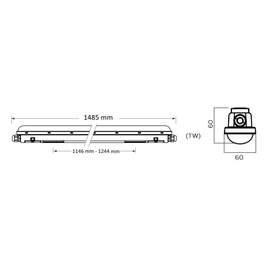 Philips Pila - Corp de iluminat tehnic LED (tip fluorescent) 60W/230V, 150 cm, IP65