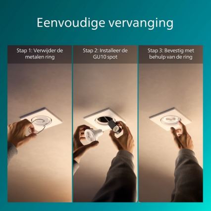 Philips - Plafonieră încastrată PERIDOT 1xGU10/7W/230V albă