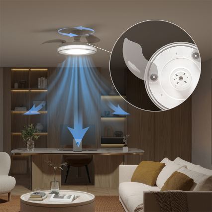 Philips - Plafonieră LED reglabilă cu ventilator BLISS LED/35W/230V, albă + telecomandă