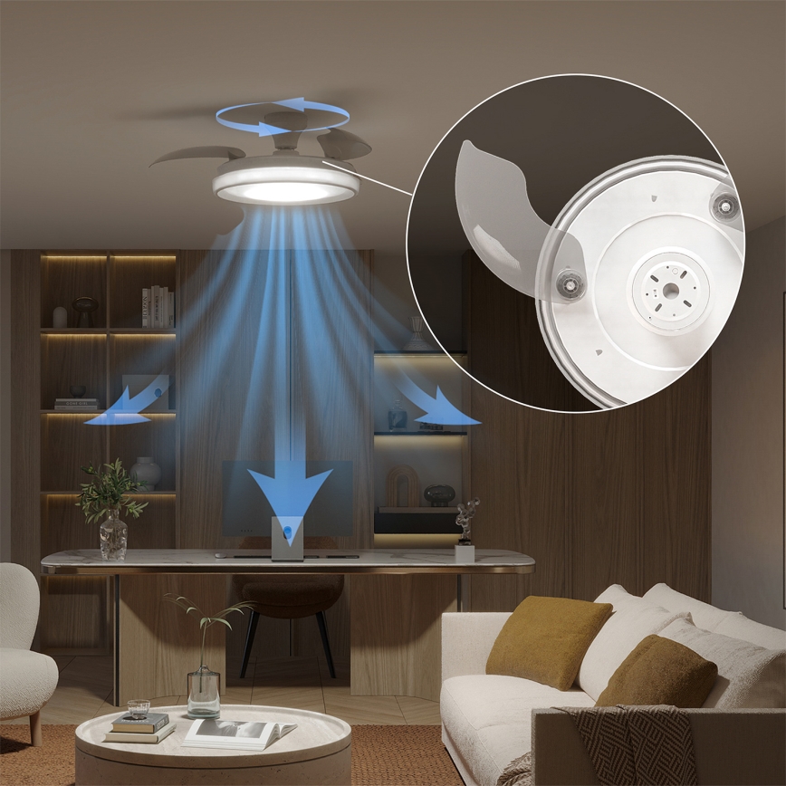 Philips - Plafonieră LED reglabilă cu ventilator BLISS LED/35W/230V, albă + telecomandă