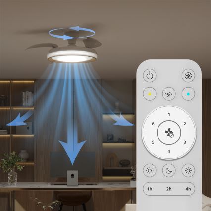 Philips - Plafonieră dimabilă cu ventilator BLISS LED/35W/230V, aurie + telecomandă