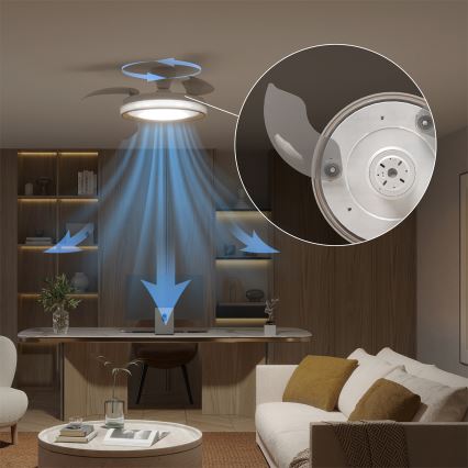 Philips - Plafonieră dimabilă cu ventilator BLISS LED/35W/230V, aurie + telecomandă