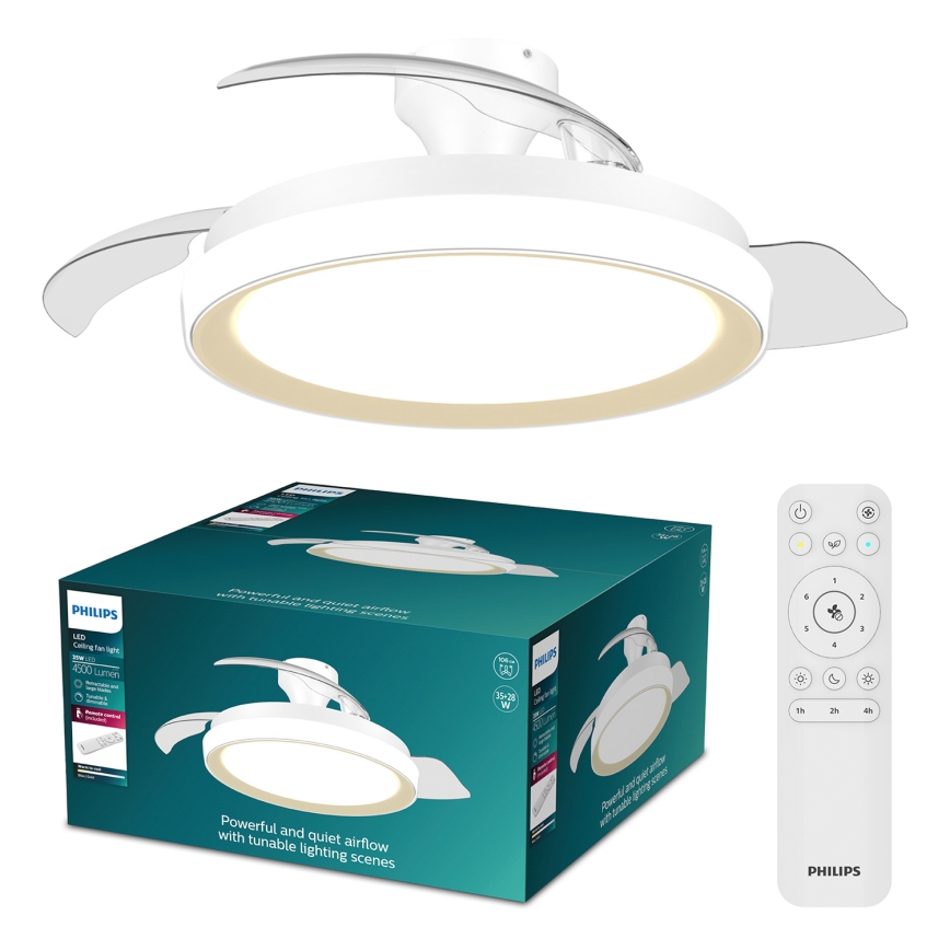 Philips - Plafonieră dimabilă cu ventilator BLISS LED/35W/230V, aurie + telecomandă