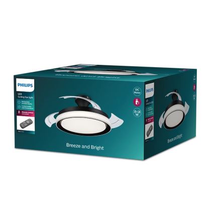 Philips - Plafonieră LED cu ventilator BLISS LED/35W/230V 5500/4000/2700K neagră + telecomandă