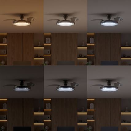 Philips - Plafonieră LED dimabilă cu ventilator ATLAS LED/35W/230V, crom mat + telecomandă