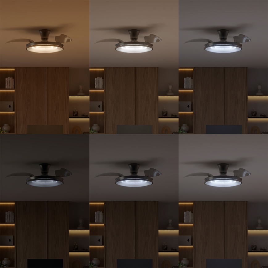 Philips - Plafonieră LED dimabilă cu ventilator ATLAS LED/35W/230V, crom mat + telecomandă