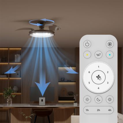 Philips - Plafonieră LED dimabilă cu ventilator ATLAS LED/35W/230V, crom mat + telecomandă