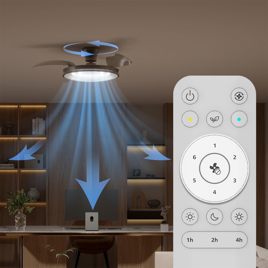 Philips - Plafonieră LED dimabilă cu ventilator ATLAS LED/35W/230V, crom mat + telecomandă