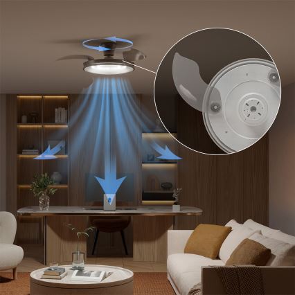 Philips - Plafonieră LED dimabilă cu ventilator ATLAS LED/35W/230V, crom mat + telecomandă