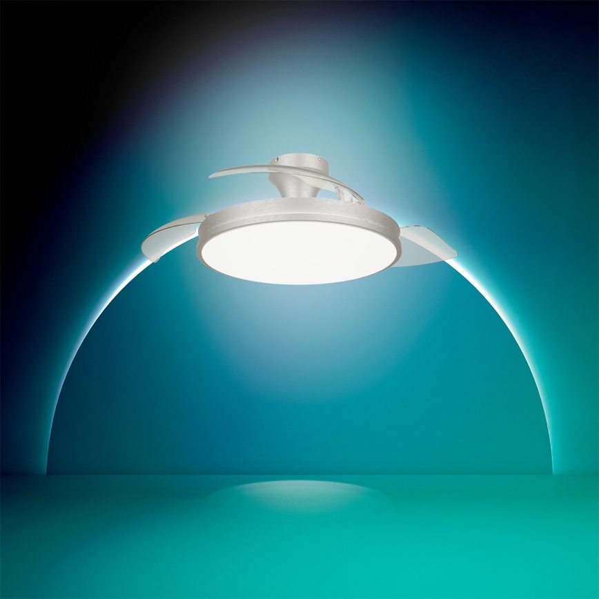 Philips - Plafonieră LED dimabilă cu ventilator ATLAS LED/35W/230V, crom mat + telecomandă