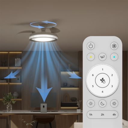 Philips - Plafonieră LED dimabilă cu ventilator BLISS LED/35W/230V, albă, cu telecomandă
