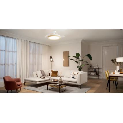 Philips - Plafonieră LED reglabilă cu ventilator BLISS LED/35W/230V maro + telecomandă